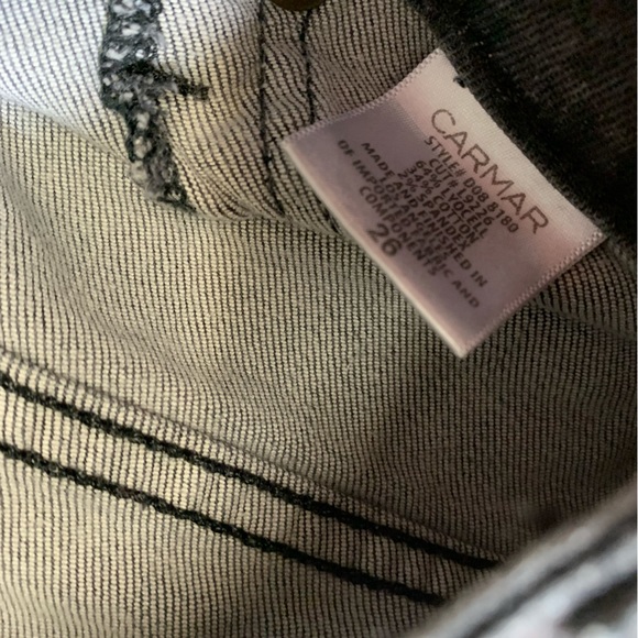 Carmar Los Angeles High Rise Charcoal Skinny Stretch Jeans Size 26 - Picture 11 of 13